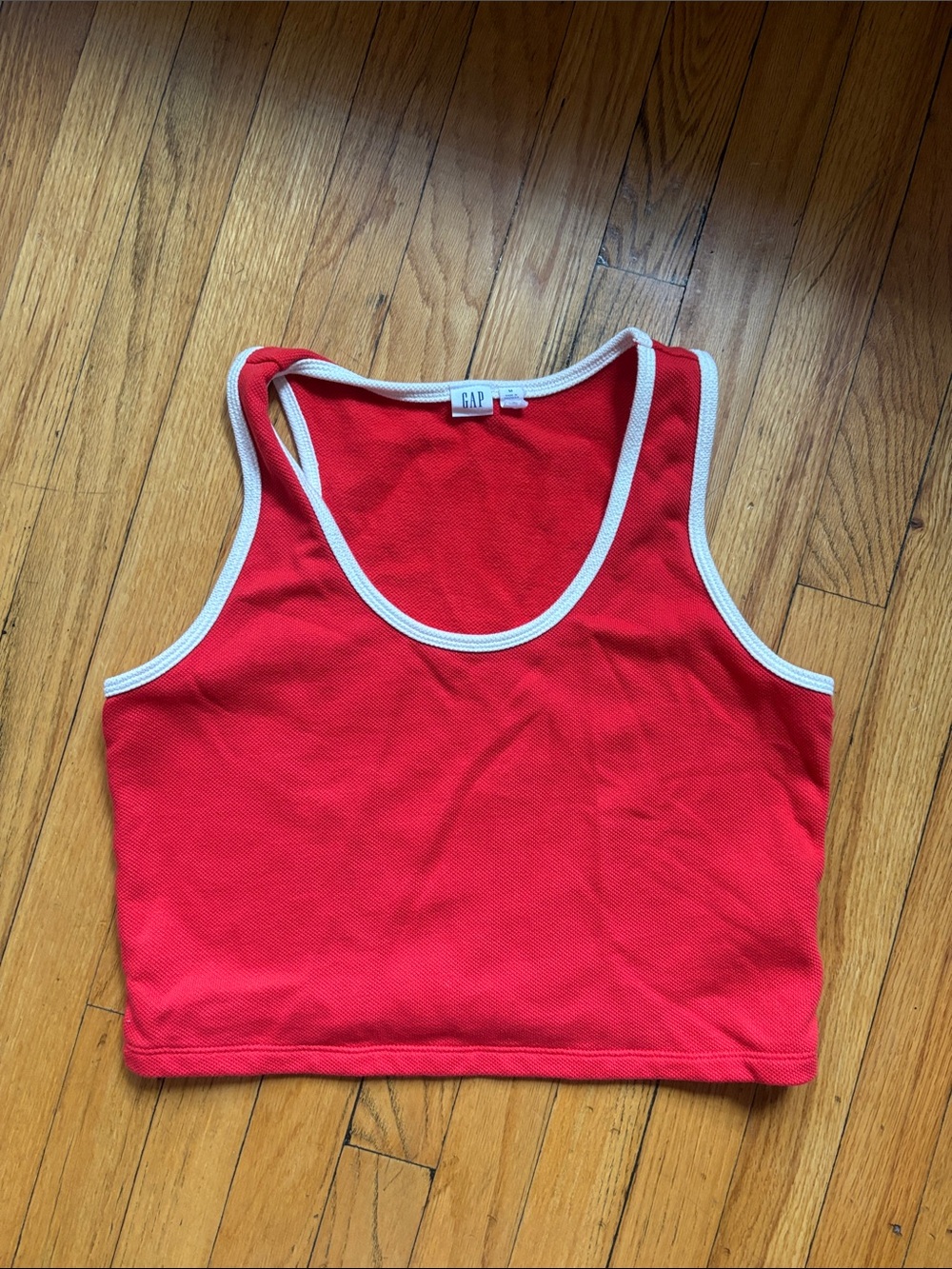 GAP Red Crop Tank with White Trim